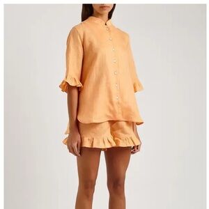 Sleeper Orange Ruffled Sleepwear Set